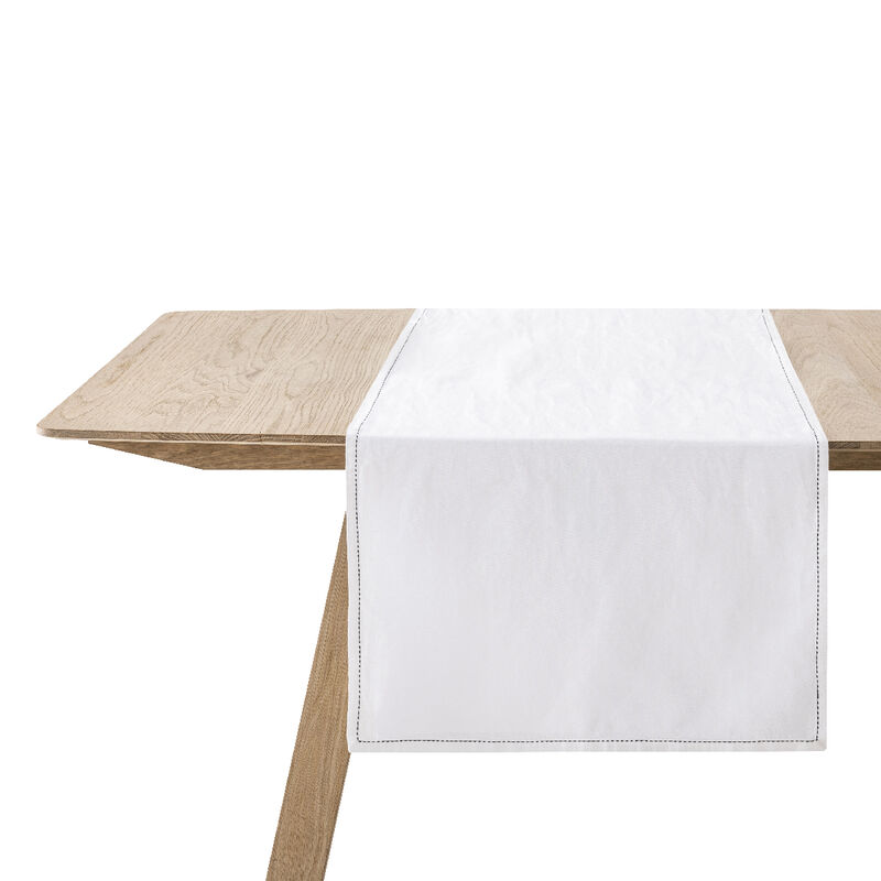 Tischläufer Nuances Blanc 50x150 50% Baumwolle - 50% Leinen, , hi-res